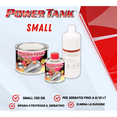  POWER TANK - Trattamento Serbatoio Moto (8/10 Litri) Kit Piccolo Small 350 gr per interno Serbatoi 