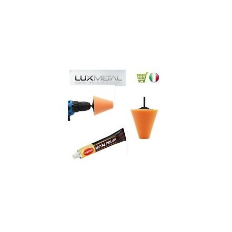 Kit per Lucidare e Pulire Cerchi a Raggi: Cono in Spugna Tampone e Pasta Abrasiva Autosol per Honda, Yamaha, Kawasaki e Suzuki