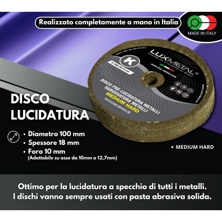 DISCO "K" LANA TRAPUNTATA "MEDIUM HARD" DIAMETRO 100 MM