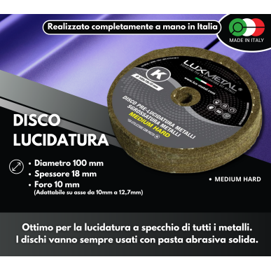 DISCO "K" LANA TRAPUNTATA "MEDIUM HARD" DIAMETRO 100 MM