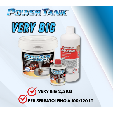 Power Tank Very Big  Bianco Ceramico 2.5 kg  Kit trattamento serbatoio 