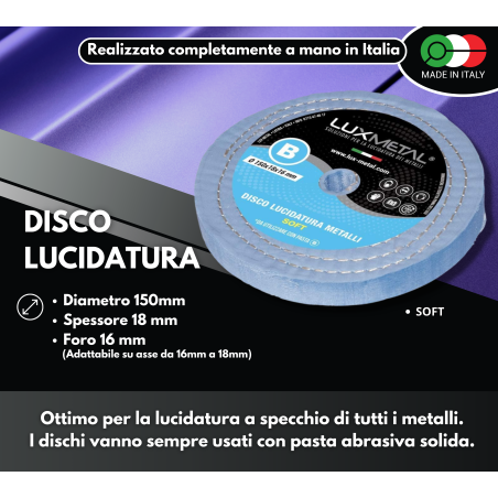 DISQUE "B" COTON MATELASSÉ "DOUX" DIAMÈTRE 150 MM