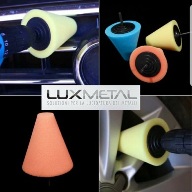 Set di 3 Coni Lucidanti per Cromature, Alluminio, Acciaio Inox, Bronzo, Ottone e Rame con Pasta Abrasiva Autosol Metal Polish