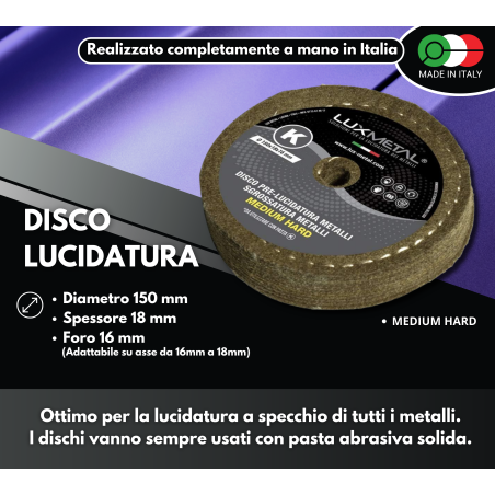 DISCO "K" LANA ACOLCHADA "MEDIUM DURE" DIAMETRO 150MM