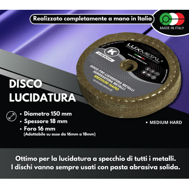 DISCO "K" LANA TRAPUNTATA "MEDIUM HARD" DIAMETRO 150 MM