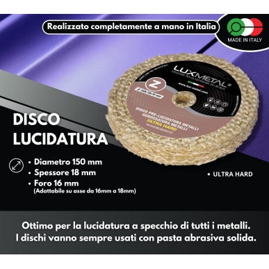 DISCO "Z" SISAL PURA "ULTRA HARD" DIAMETRO 150 MM