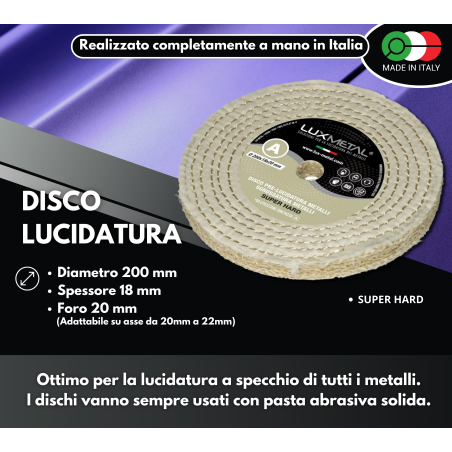 DISQUE "A" SISAL-COTON "SUPER DUR" DIAMÈTRE 200 MM