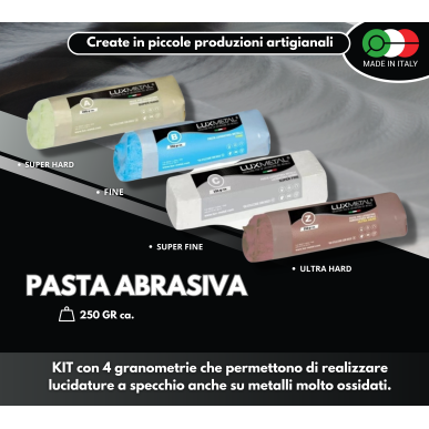 kit 03/100 lucidare lucidatura pulire metallo cromatura acciaio inox alluminio 