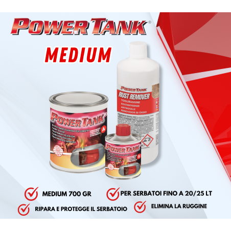 Tratamiento de recuperación de tanque Power Tank Medium con kit de medio de óxido para motocicleta el único Lux Metal original