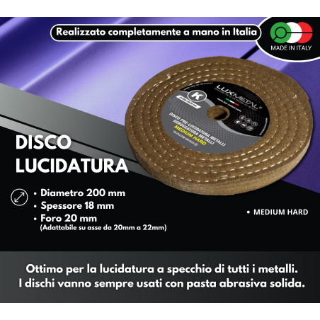 DISCO "K" LANA TRAPUNTATA "MEDIUM HARD" DIAMETRO 200 MM