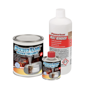 Power Tank Medium bianco ceramico trattamento bonifica per serbatoio con ruggine da moto kit medio l' unica originale lux metal 