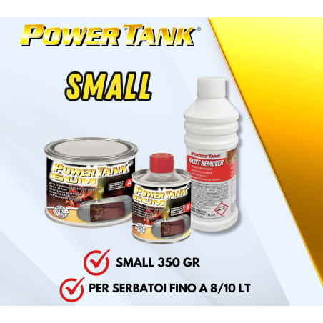 Power Tank Tratamiento de recuperación de depósito de goma pequeño con kit pequeño de óxido de moto el único original Lux Metal