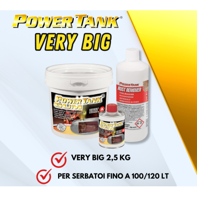 Power Tank Very Big GUM 2.5 kg kit trattamento bonifica per serbatoio con ruggine da moto auto trattore camion l' unica original