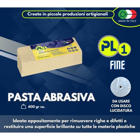 "PL1" PASTA PARA PULIR PLÁSTICO "FINA" 600 GR