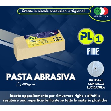 PASTA "PL1" LUCIDATURA  PLASTICA PLEXIGLASS POLICARBONATO "FINE"  600 Gr