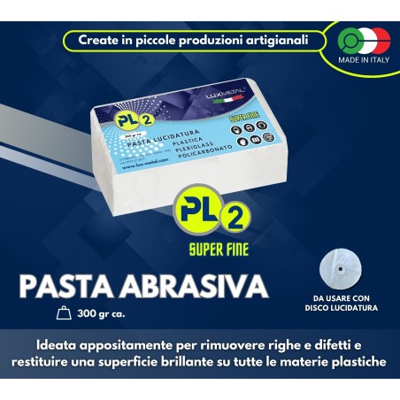 "PL2" PASTA DE PULIDO PLÁSTICO POLICARBONATO PLEXIGLASS "SUPER FINA" 300 Gr
