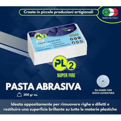 PASTA "PL2" LUCIDATURA  PLASTICA PLEXIGLASS POLICARBONATO "SUPER FINE"  300 Gr