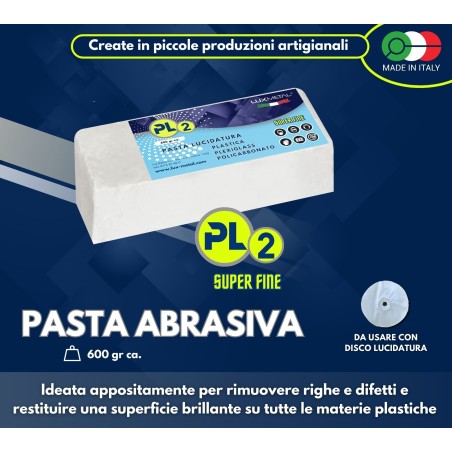 "PL2" PASTA DE PULIDO PLÁSTICO POLICARBONATO PLEXIGLASS "SUPER FINA" 600 Gr