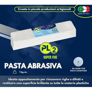 PASTA "PL2" LUCIDATURA  PLASTICA PLEXIGLASS POLICARBONATO "SUPER FINE"  1 KG