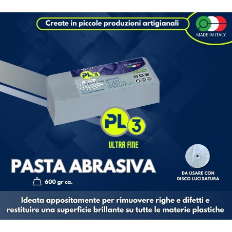 "PL3" PÂTE DE POLISSAGE PLASTIQUE PLEXIGLASS POLYCARBONATE "ULTRA FINE" 600 Gr