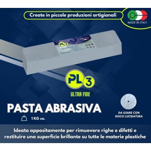 "PL3" PÂTE DE POLISSAGE PLASTIQUE PLEXIGLASS POLYCARBONATE "ULTRA FINE" 1 KG