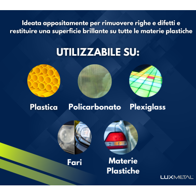 KIT PASTA ABRASIVA PL PER PLASTICA 3X600 GR - LUCIDA PLEXIGLASS PLASTICA POLICARBONATO