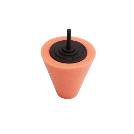 Orangefarbener Polierkegel – Polieren von Edelmetalllacken mit superchromem Metallfinish
