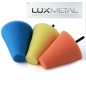 Schwammpads-Set, 3 Kegelpoliermittel, orange, blau, gelb Schwammpads-Set, 3 Kegelpoliermittel, orange, blau, gelb