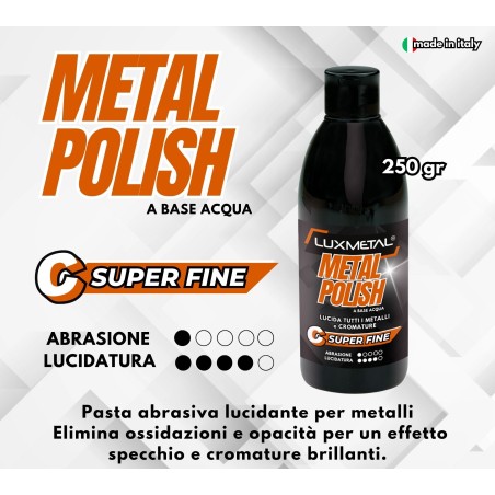 Polissage des métaux S. Fine C 250 gr Pour l'oxydation, l'opacité, l'effet miroir, le chrome