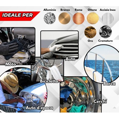 Metal Polish Lucidante Ultra Fine FL 250 gr Rimuovi graffi ossidazioni opacità cromature