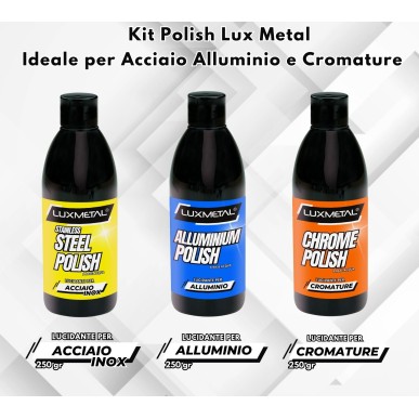 Kit 3 Polish Lucidante 250 gr Steel-Alluminium-Chrome 