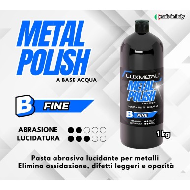 Metal Polish Lucidante Fine B 1KG Pasta abrasiva lucidatura per ossidazione graffi leggeri 