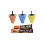 Éponge de polissage à 3 cônes orange-bleu-jaune + 1 vernis à métaux autosol - - polissage nettoie brillance chromage peinture mé