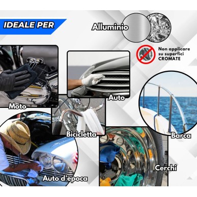 Alluminium Polish Lucidante 250gr con Panno in Microfibra