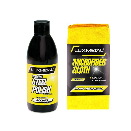 Stainless Steel Polish Lucidante 250 gr con Panno in Microfibra