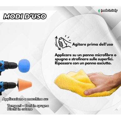 Chrome Alluminium Polish 250gr e 2 Coni Tamponi Lucidatura