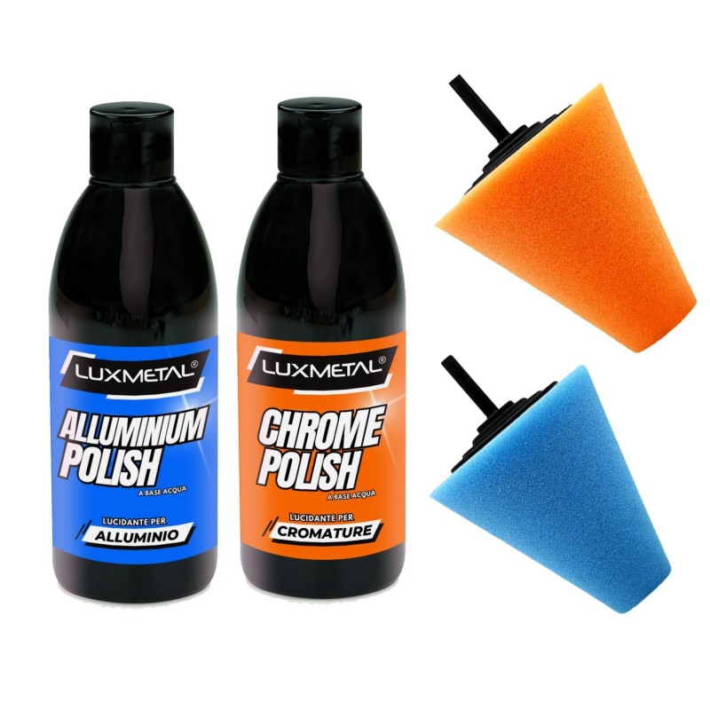 Chrome Alluminium Polish 250gr et 2 Cônes Tampons de Polissage