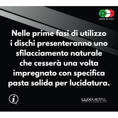 Kit 7 Disco Lucidatura 100 mm A-B-C-Z-K-J-FL Dischi In Cotone Lucidare A Specchio Acciaio Inox Metalli Alluminio