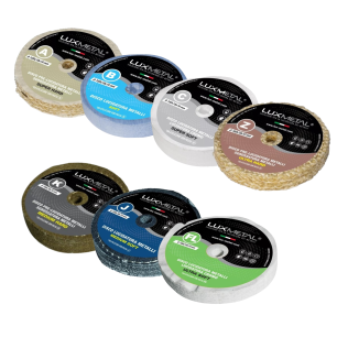 Kit 7 Disco Lucidatura 100 mm A-B-C-Z-K-J-FL Dischi In Cotone Lucidare A Specchio Acciaio Inox Metalli Alluminio