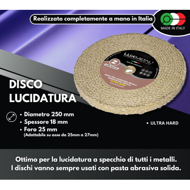 DISCO "Z" SISAL PURA "ULTRA HARD" DIAMETRO 250 MM