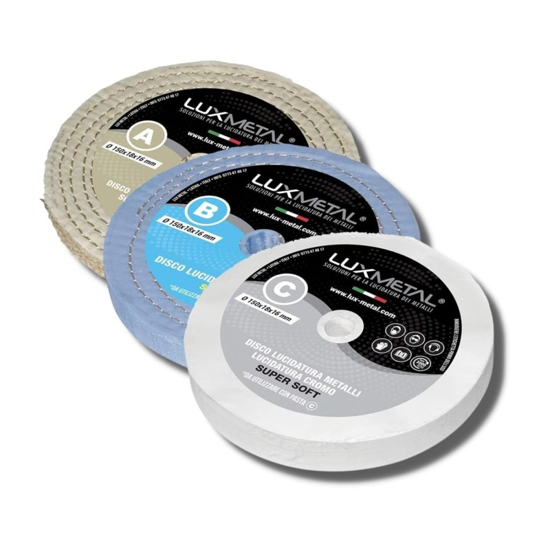 Kit 3 Disques de Polissage 150 mm A–B–C