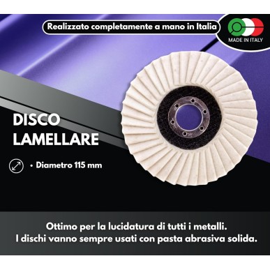 Disco lucidatura feltro lamellare 115 mm