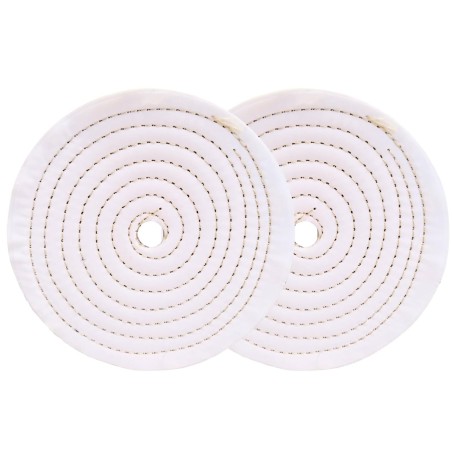 Set 2 Baumwoll-Polierscheiben 200 mm 20 mm | Metallpolitur