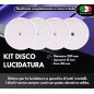 4 Dischi Lucidatura Cotone 200mm Foro 20mm
