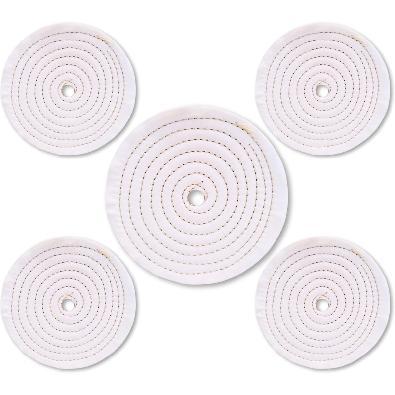5 disques de polissage en coton 200 mm alésage 20 mm
