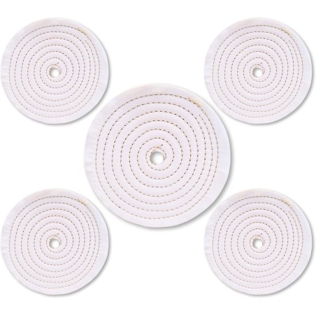 5 disques de polissage en coton 200 mm alésage 20 mm