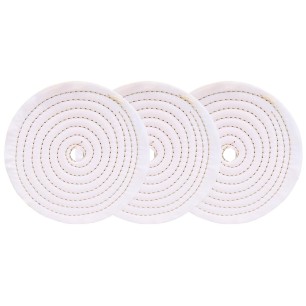 3 Dischi Lucidatura Cotone 200mm Foro 16mm