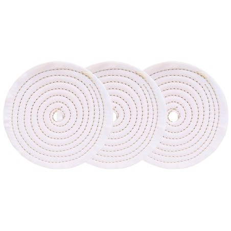 3 Dischi Lucidatura Cotone 200mm Foro 16mm