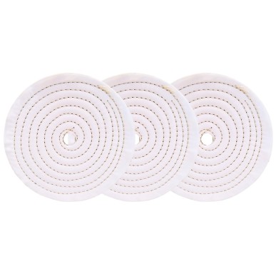 3 Dischi Lucidatura Cotone 200mm Foro 16mm