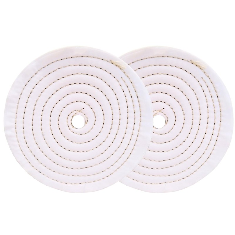 2 disques de polissage en coton 200 mm alésage 16 mm